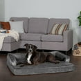 thumbnail image 5 of FurHaven Pet Products | Cooling Gel Memory Foam Orthopedic Plush & Velvet Comfy Couch Sofa-Style Pet Bed for Dogs & Cats, Dark Gray, Jumbo, 5 of 13