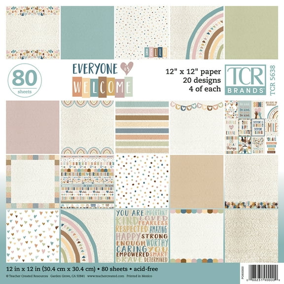 Teacher Created Resources Everyone Is Welcome Project Paper Book, 12" x 12", 80 Sheets