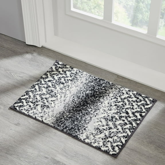 Better Trends Bath Rug Set 2 Piece Bath Mat Non Slip Micro Polyester Bathroom Floor Set, Shower, Tub, Casablanca Collection (Gray)