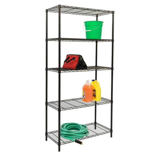 Honey Can Do 5Shelf Steel Storage Shelving Unit, Black