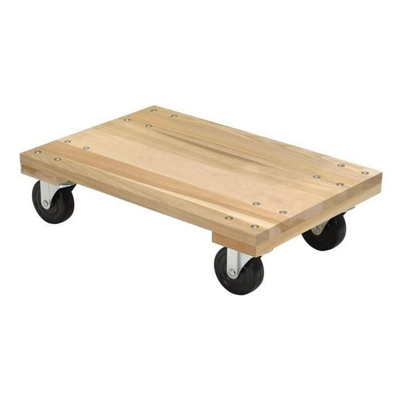 Vestil Manufacturing HDOS-1624-12-NM 16 x 24 in. Solid Deck Hardwood Dolly with Non-Marking Caster - 1200 lbs