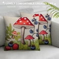 thumbnail image 3 of GOSMITH  4 Pcs Mushroom Pillow Case 18 x 18 Inch Decorative Square Couch Pillow Cover Cute Cotton Linen Throw Pillowcase for Sofa Living Room Bed Decoration, 4 Styles, 3 of 5