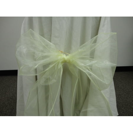 

Organza Chair Bow Sashes Wedding Anniversary Party Decoration. LIGHT YELLOW color Lot of 12 pieces