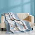thumbnail image 5 of Bedspread 150x200cm, Soft and Comfortable Cotton Bedspread, Blue Floral Pattern Patchwork Blanket, 5 of 5