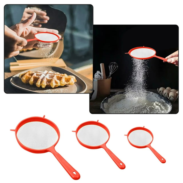 Product Category Strainer Set Of 3 Durable Kitchen Sieve with Handle for Sifting Frying and Rinsing
