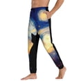 thumbnail image 3 of Kdxio Cat Under Starry Skies Pattern Joggers,Sweatpants for Men with Pockets-X-Large, 3 of 5