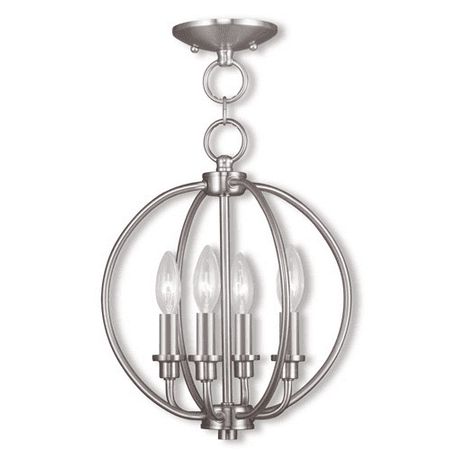 

Pendants Porch 4 Light With Modern Style Brushed Nickel Finish size 12.5 in 240 Watts - World of Crystal