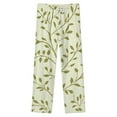 thumbnail image 4 of Olive Green Leafy Branch Pattern Winter Female Pants Flannel High Waist Women Pants Lady Warm Straight Leg Plush Trousers, 4 of 7