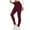 Wine, variant on High Waisted Leggings for Women - Tummy Control Butt Lifting Pants Stripes Workout Soft Yoga Pants for Running Wine L