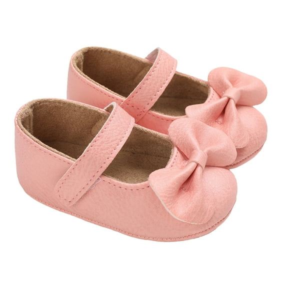 HOOWIFFY 1 Pair Pink Baby Walk Learning Shoes with Flat Design and Adjustable Ankle Strap for Infants
