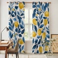 thumbnail image 4 of Lemon Kitchen Curtains 84 Inch Length, Watercolor Yellow Blue Fruit Branch Flower Grommet Top Bedroom Living Room Curtains, Light Filtering Cafe Curtain Drapes 2 Panels Set 84''x84'', 4 of 9