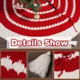thumbnail image 4 of . Falda Navideña Roja Con Borlas Circulares De 48 Pulgadas, 4 of 8