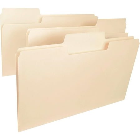 1 2 Cut File Folders Smead SuperTab® Heavyweight File Folder, Oversized 1/3-Cut Tab, Legal Size, Manila, 50 Per Box (15401) ()