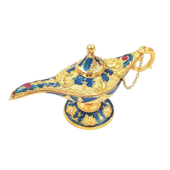 Vintage Aladdin Magic Genie Lamp,Arabian Nights Costume Prop Lamp for Wedding Theme Party,Legend Wishing Light for Home Tabletop Decor Halloween Christmas Birthday Gift,Small Purple