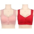thumbnail image 3 of 2PC Women‘s Front  Side Buckle Lace Edge Without Steel Ring Movement Seamless Gathering Adjustment Yoga Sleep Large Bra, 3 of 3