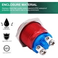 thumbnail image 2 of Twidec / 16mm Waterproof Red Metal Shell Momentary Raised Top Push Button Switch 3A/12~250V SPST 1NO Start Button, 2 of 5