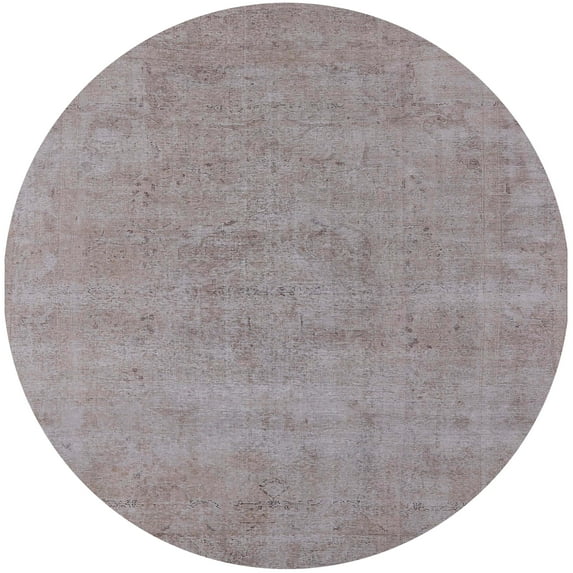 Ahgly Company Indoor Round Mid-Century Modern Pink Oriental Area Rugs, 5' Round