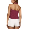 thumbnail image 4 of Babysbule Women's Halter V Neck Lace Tank Top Sleeveless Cropped Scalloped Hem Casual Summer Fashion Blouse for Dating Party Daily Wear, 4 of 8