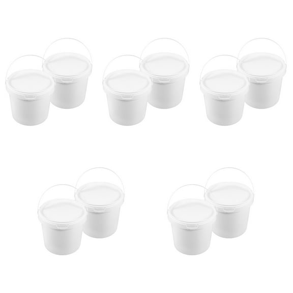 10pcs Plastic Pails with Lids, 2L Water Bucket Food Grade Storage