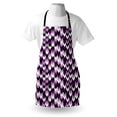 thumbnail image 3 of Chevron Apron Zig Zag Arrows Geometric Symmetric Pattern Retro Stylized Old Design, Unisex Kitchen Bib Apron with Adjustable Neck for Cooking Baking Gardening, Lilac Purple Black White, by Ambesonne, 3 of 3