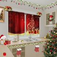 thumbnail image 2 of Christmas Snowflake Tree Kitchen Window Curtains Over Sink Set of 2, Red Gold Winter Xmas Rod Pocket Short Tier Curtains, Christmas Small Kitchen Decor (26x36 Inch), 2 of 7