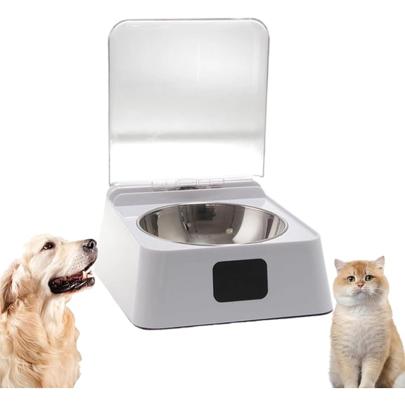 Automatic Pet Feeder With Sensor Lid, USB Charging, Removable Bowls, White, For Dogs And Cats