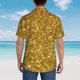 thumbnail image 4 of Balery Gold Glitter Camisas hawaianas de manga corta para hombre, camisas playeras de corte holgado, camisas de vacaciones con botones,X-Large, 4 of 7