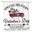 thumbnail image 2 of JOOCAR Happy Valentine’s Day Heart Truck Shower Curtain Special Delivery Loads of Love Hugs and Kisses Farmhouse Bathroom Decor 72 x 72 Inches, 2 of 7