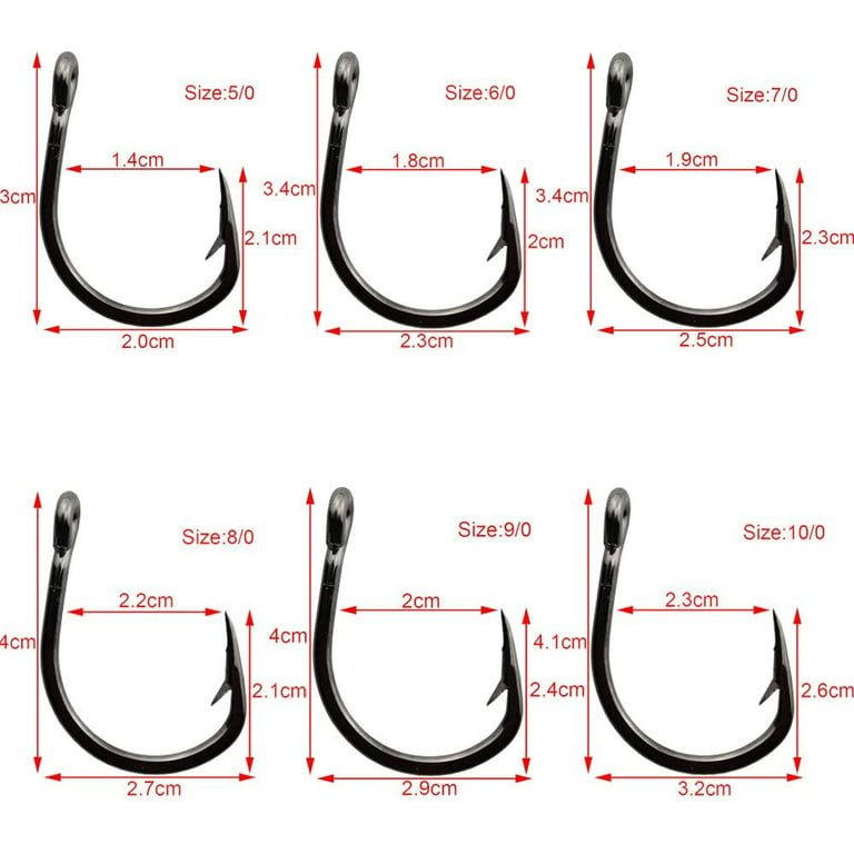 30pcs Live Bait Fish Hook with Special Extra Strong Short Shank Circle  Fishing Hook Stainless Steel Hook Set Saltwater(8/0)
