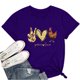 thumbnail image 2 of Gibobby Camisetas Mujer Baratas Manga Corta Impresión O-cuello suelto mujer blusa corta camiseta Top moda camisa blusa de mujer(Azul oscuro,M), 2 of 3