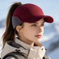 thumbnail image 4 of Women's Water-Repellent Winter Ponytail Baseball Cap LSONABXA with Ear Flaps - Winter Hat for Women, 4 of 8
