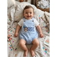 thumbnail image 4 of BemeyourBBs Baby Boy First Birthday Outfit 1st Birthday Clothes One Years Old Summer Bubble Romper Overalls Bear Holding Ballon Letter Embroidery Sleeveless Bodysuit Jumpsuit Playsuit, 4 of 9