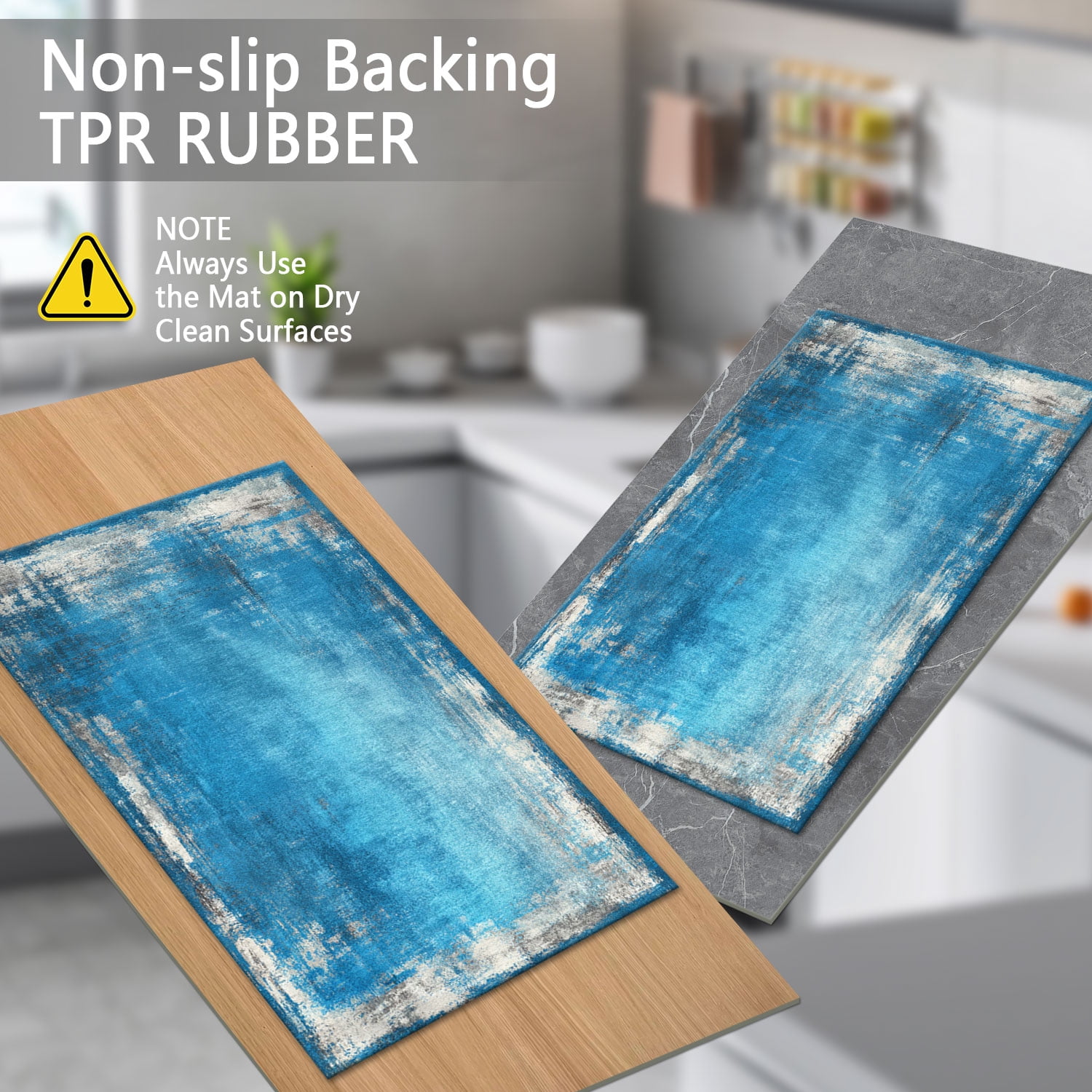 3 Piece Kitchen Rug Set, Non-Slip And Washable, Abstract Pattern Kitchen Hallway Rug, Soft And Comfortable, Suitable For Sinks, Floors, Entrances, Hallways and Bathrooms