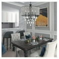 thumbnail image 4 of 17" Crystal Chandeliers, 4 Lights Antique Black Drum Lighting Fixture Adjustable Farmhouse Pendant Ceiling Light with Round Crystal Drum Shade for Living Room Dining Room, 4 of 7