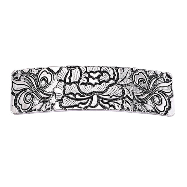 Vintage Style Convex Large Celtic Barrette French Barrette - Silver 1
