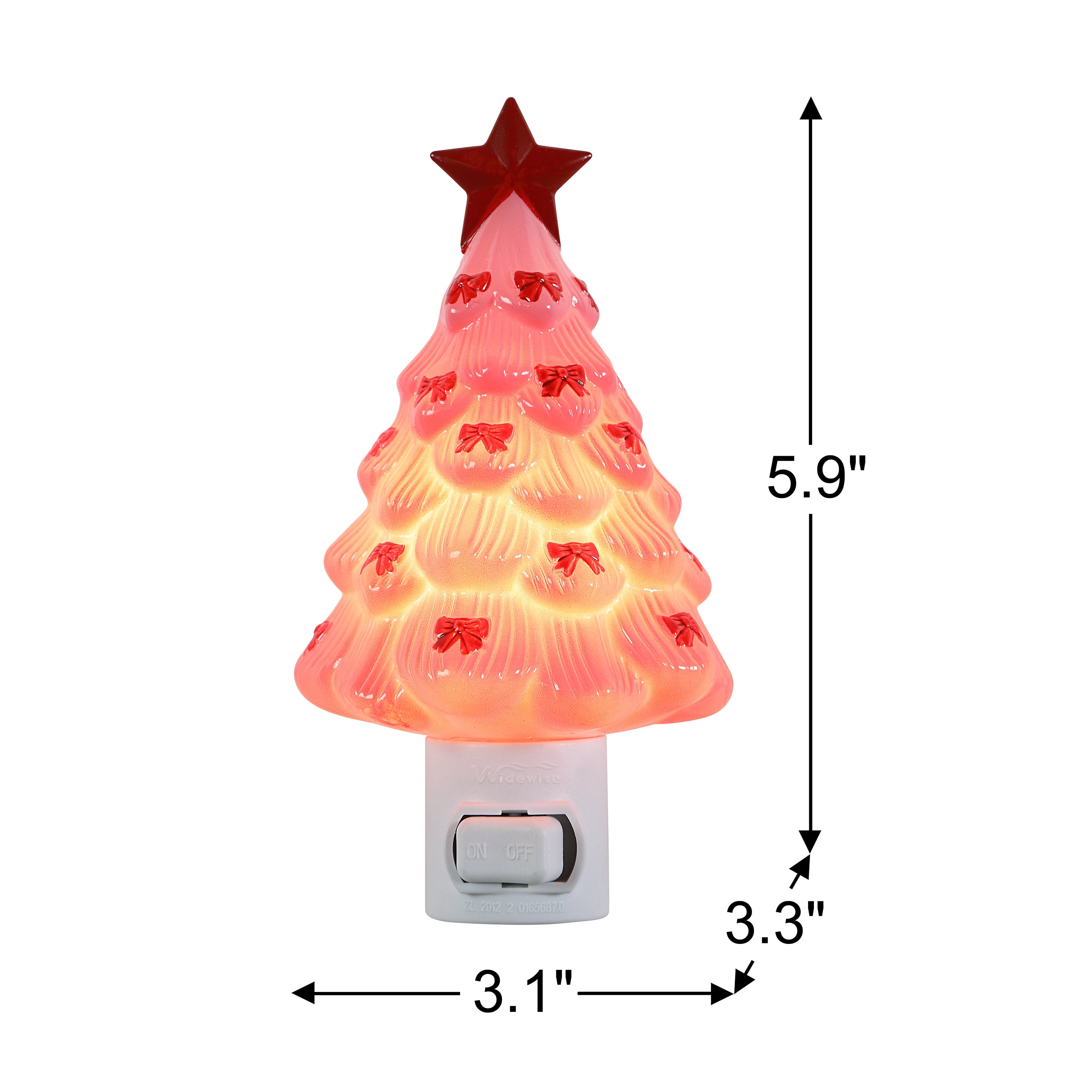 Mr. Christmas Decorative Pink Christmas Tree Nightlight, Warm White