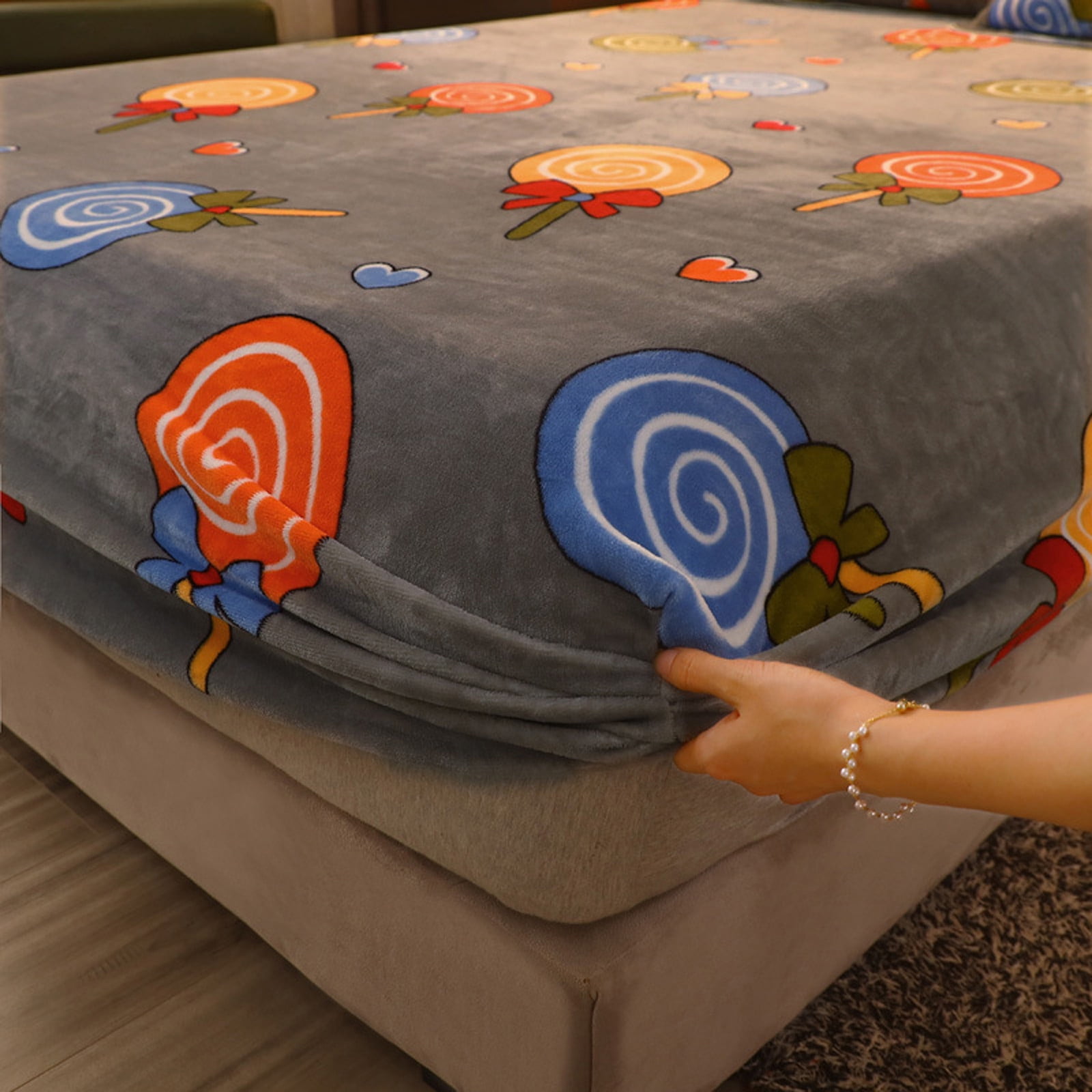 Velvet plush fitted bed sheet sale