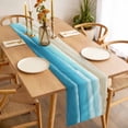 thumbnail image 3 of Table Runner 48 Inches Long for Kitchen Dining, Blue Ombre Beach Dresser Scarf Farmhouse, Dining Table Decorations for Wedding/Parties, Ocean Coastal Gradient Waves Summer 13 x 48 In, 3 of 8