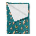 thumbnail image 2 of Space Soft Flannel Fleece Blanket, Surreal Universe with Foxes Cats Astronauts Rockets Floating Milky Way, Cozy Plush for Indoor and Outdoor Use, 50" x 70", Turquoise Beige Marigold, by Ambesonne, 2 of 5