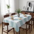thumbnail image 6 of Aqua White Buffalo Check Table Cloth Waterproof Tablecloths, Farmhouse Plaid Modern Geometric Tablecloth Dining Table Cover for Kitchen Party Tabletop Outdoor, Rectangle Tablecloth 52x70 Inch, 6 of 9
