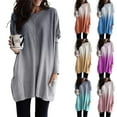 thumbnail image 2 of Gvmfive Women's Side Pockets Long Sleeve Round Neck Pullover Casual Tunic Tops, 2 of 3