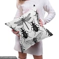 thumbnail image 5 of Ambesonne Dragonfly Fabric by the Yard Upholstery, Eco Love Concept Monochrome, 2 Yards, Charcoal Grey and White, 5 of 5