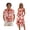 Red Tropical Leaf, variant on Xixirimido Tropical Palm Tree Sunset Print Hawaii Couple Matching Outfit Men's Hawaiian Shirt and Women's Summer Sleeveless Dress Soft Midi Beach Dresses Matchable Couple Outfits, 2XL
