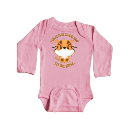 

Inktastic Have the Courage to Be Kind with Cute Tiger Gift Baby Boy or Baby Girl Long Sleeve Bodysuit