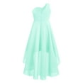 thumbnail image 2 of YIZYIF Girls One Shoulder High-Low Bridesmaid Dress Chiffon Rhinestones Cocktail Evening Birthday Party Dress Mint Green 6, 2 of 5