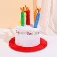 thumbnail image 2 of Luoshdecor Plush Happy Birthday Cake Hat,Fancy Dress Party Hats With Candle Decor,for Birthday Party Supplies 8.6 in, 2 of 6