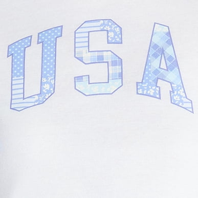 USA Patchwork Women's Graphic Cropped Baby Tee with Short Sleeves, Sizes XXS-XXL