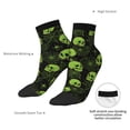 thumbnail image 6 of Rateoe Skulls And Cobwebs Pattern Quarter Crew Socks,Toe Seamed Ankle Socks,Cotton Cushioned Breathable Athletic Crew Sports Socks, 6 of 7