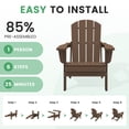 thumbnail image 6 of LOYALICE Outdoor Patio Chair, HDPE Plastic Adirondack Chair, Brown, 6 of 11