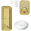 MiLocks MIEQ-PSNHB MiEQ Smart HUB, Dead Bolt Lock And Door Sensor Combo Kit (Polished Brass Finish)